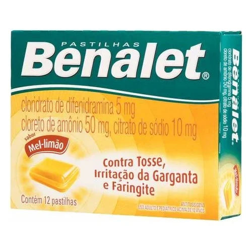 Benalet caixa com 12 pastilhas sabor mel e limão 65g