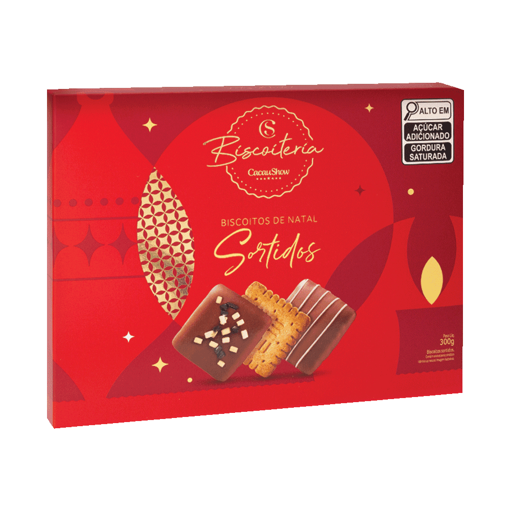 Cacau Show Biscoitos de Natal Sortidos 300G