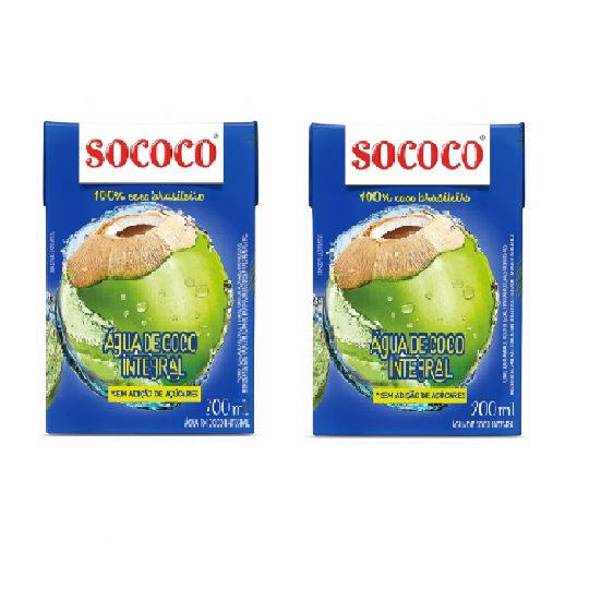 Água de coco -sococo Integral 2x200ML