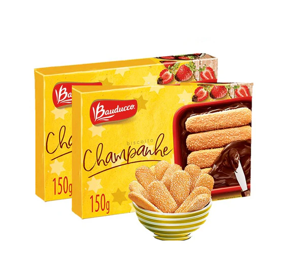 Biscoito Champanhe Com Açúcar Cristal 2 x 150g