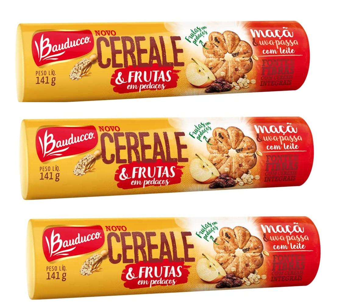 Biscoito Bauducco Cereale Maçã e Uva 141g 