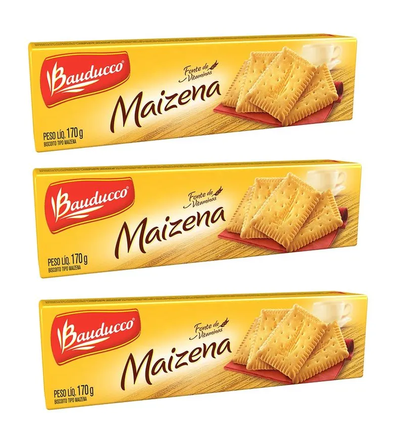 Bauducco Biscoito Maizena  3x 170g  510g