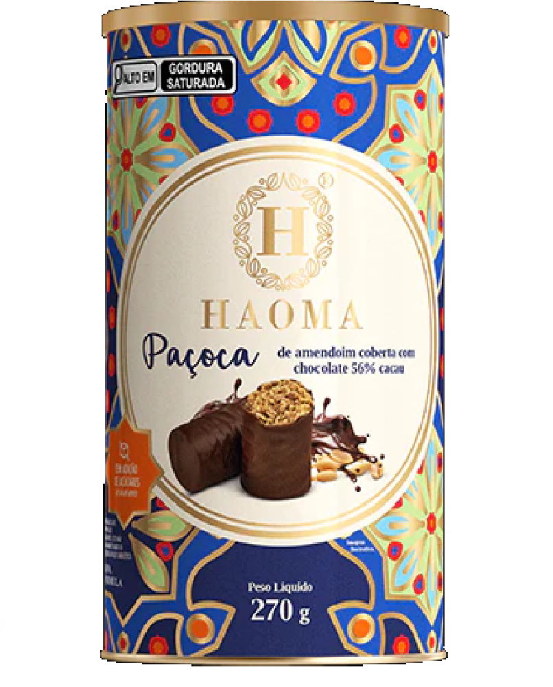 Haoma Pçaoca de amendoim coberta com chocolate 56% 270G